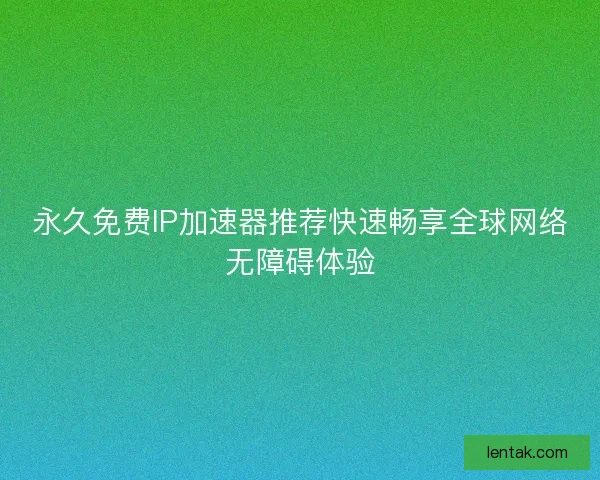 永久免费IP加速器推荐快速畅享全球网络无障碍体验